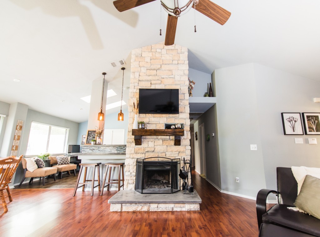 Austin Stone Fireplace Before And After Irwin Construction Denton Tx Contractor General Dfw Residential Renovations Home